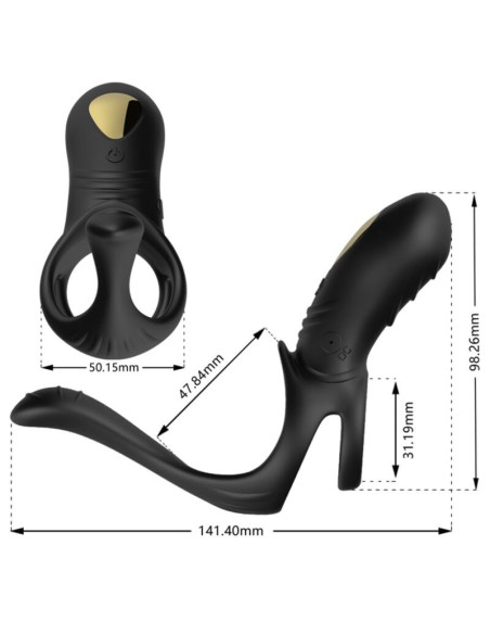 ARMONY - JOY JUMPER RING VIBRATOR FOR COUPLES and ANAL PLUG REMOTE CONTROL BLACK