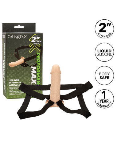 CALEXOTICS - PERFORMANCE MAXX LIFE-LIKE EXTENSION WITH HARNESS LIGHT SKIN