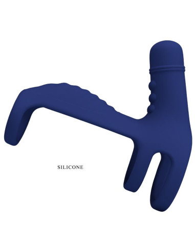 PRETTY LOVE - ELISH VIBRATING RING WITH EXTENSION BLUE