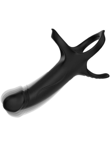 ARMONY - Dildo su žiedu ir vibratoriumi, juodas