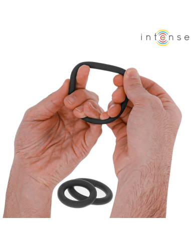 INTENSE - HUGH 3 BASIC SILICONE PENIS RINGS BLACK