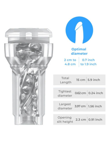 KIIROO - FEEL POCKET STROKER CRYSTAL BY KIIROO TRANSPARENT