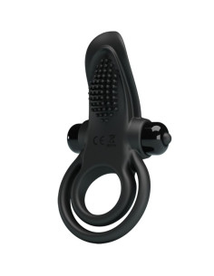 PRETTY LOVE - DOUBLE VIBRATING RING CLITORIS STIMULATOR 10 VIBRATIONS BLACK