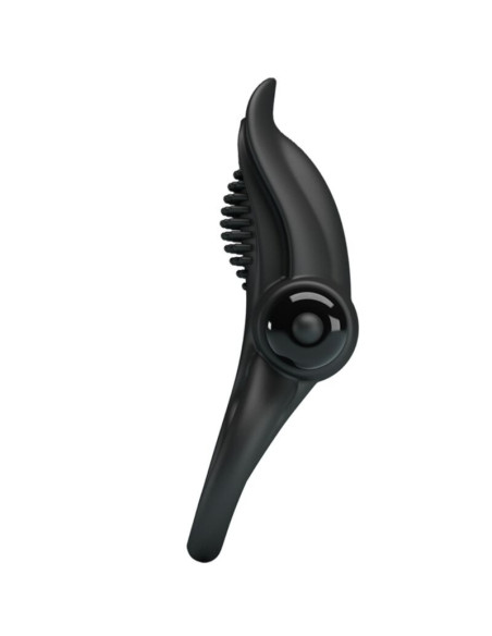 PRETTY LOVE - DOUBLE VIBRATING RING CLITORIS STIMULATOR 10 VIBRATIONS BLACK