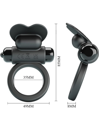 PRETTY LOVE - DEBONAIRE VIBRATING RING RABBIT 10 VIBRATIONS BLACK