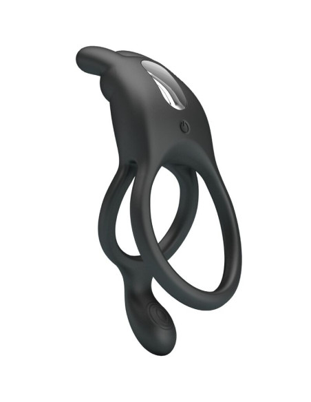 PRETTY LOVE - SETH DOUBLE VIBRATING RING RABBIT 7 VIBRATIONS BLACK