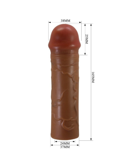 PRETTY LOVE - NILE PENIS SLEEVE WITH 2.5 CM EXTENSION MULATTO