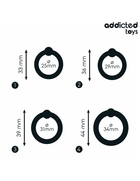 ADDICTED TOYS - SET OF PRESSURE SILICONE RINGS