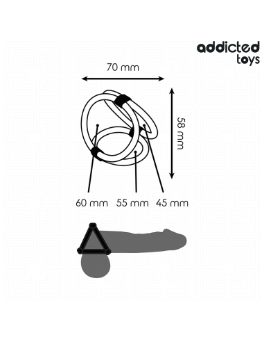 ADDICTED TOYS - TRIGUBAS PENIO ŽIEDAS