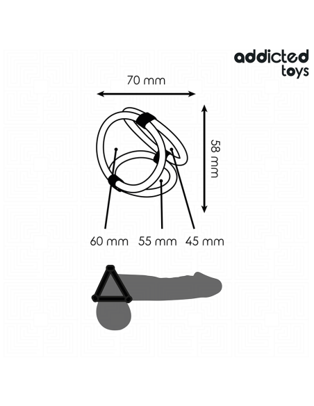 ADDICTED TOYS - TRIGUBAS PENIO ŽIEDAS
