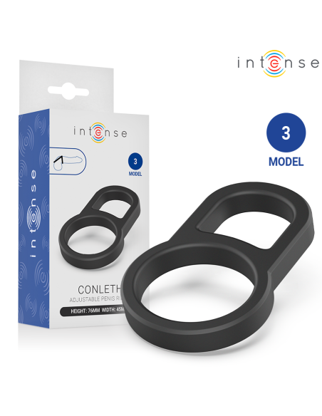 INTENSE - CONLETH ADJUSTABLE DOUBLE PENIS RING MODEL 3