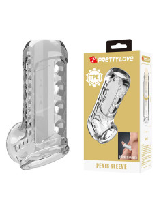 PRETTY LOVE - TRANSPARENT TEXTURED PENIS SHEATH 2