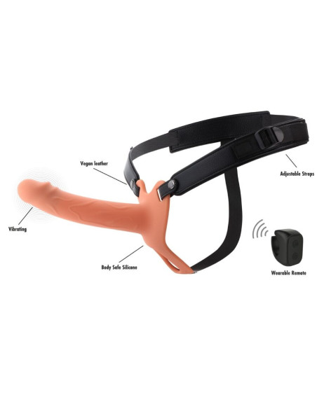 HIDDEN DESIRE - INFERNO VIBRATING PENIS SLEEVE STRAP-ON 18 CM