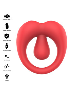 INTENSE - RUSSELL VIBRATING PENIS RING WITH CLITORIS STIMULATION RED 2