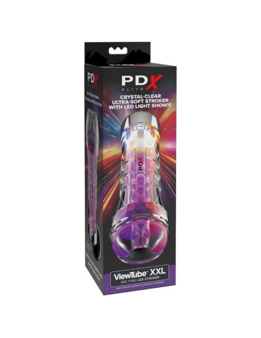 PDX ELITE - VIEWTUBE XXL LED TRANSPARENT STROKER 27.3 CM
