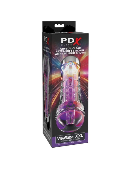 PDX ELITE - VIEWTUBE XXL LED TRANSPARENT STROKER 27.3 CM