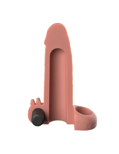 FANTASY X-TENSIONS - VIBRATING REAL FEEL 5CM PENIS EXTENSION SLEEVE BEIGE
