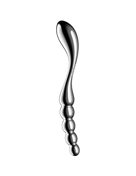 SATISFYER - STAR FORCE 1 NERŪDĖJANČIO PLIENO DVIGUBAS DILDO