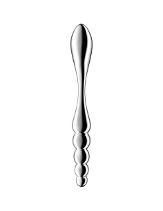 SATISFYER - STAR FORCE 1 NERŪDĖJANČIO PLIENO DVIGUBAS DILDO 2