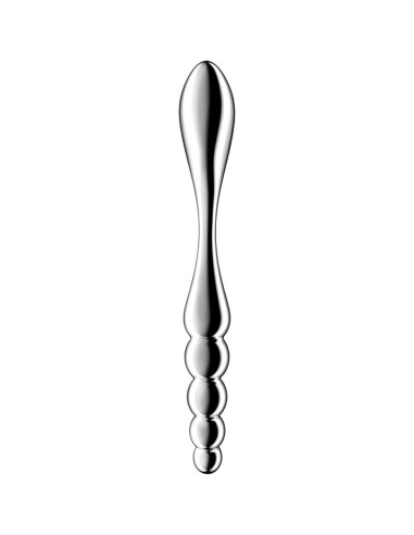 SATISFYER - STAR FORCE 1 NERŪDĖJANČIO PLIENO DVIGUBAS DILDO