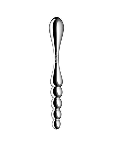 SATISFYER - STAR FORCE 1 NERŪDĖJANČIO PLIENO DVIGUBAS DILDO