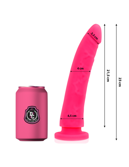 DELTA CLUB - ŽAISLAI ROŽINIS DILDO MEDICININIS SILIKONINIS 23 CM -O- 4,5 CM