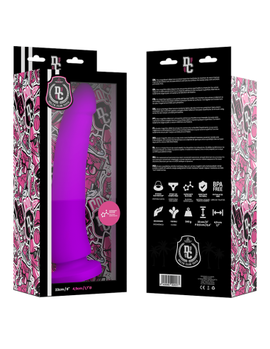 DELTA CLUB - ŽAISLAI ALYVINĖS SPALVOS MEDICININIS SILIKONINIS DILDO 23 CM -O- 4,5 CM