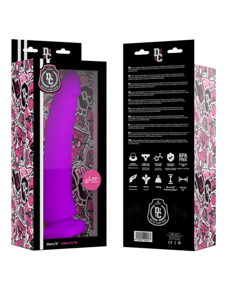 DELTA CLUB - ŽAISLAI ALYVINĖS SPALVOS MEDICININIS SILIKONINIS DILDO 23 CM -O- 4,5 CM