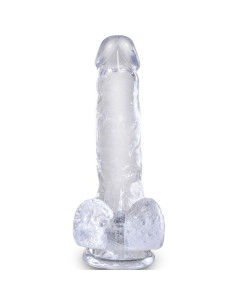 KING COCK - CLEAR REALISTIC PENIS WITH BALLS 13.5 CM TRANSPARENT 2