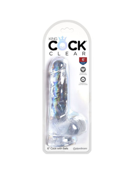 KING COCK - CLEAR REALISTIC PENIS WITH BALLS 13.5 CM TRANSPARENT