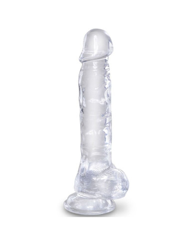 KING COCK - SKAIDRUS REALISTIŠKAS VARPAS SU KIEKVIENIAIS 16,5 CM PERMATOMAS