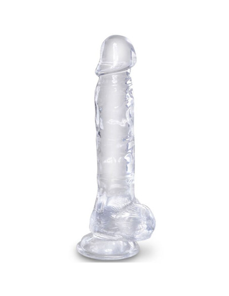KING COCK - SKAIDRUS REALISTIŠKAS VARPAS SU KIEKVIENIAIS 16,5 CM PERMATOMAS