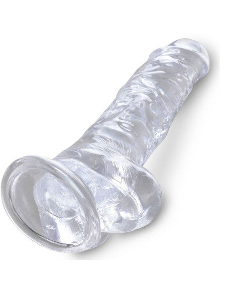 KING COCK - SKAIDRUS REALISTIŠKAS VARPAS SU KIEKVIENIAIS 16,5 CM PERMATOMAS