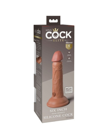 KING COCK - ELITE REALISTIC SILICONE DILDO 15.2 CM CARAMEL