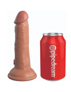 KING COCK - ELITE REALISTIC vibruojantis ir silikoninis 15,2 cm karamelės spalvos dildo