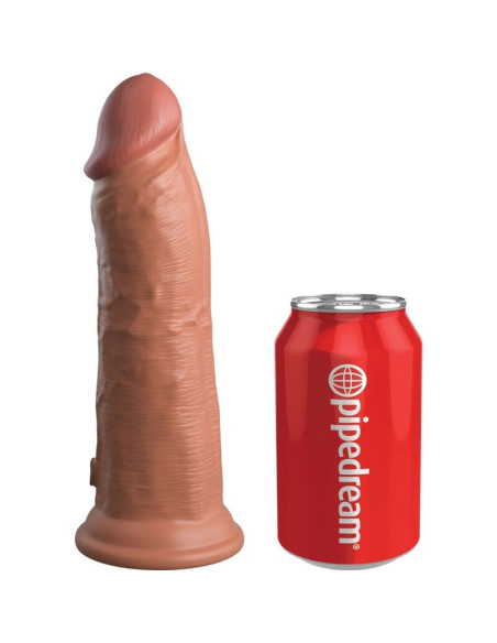 KING COCK - ELITE REALISTIC vibruojantis ir silikoninis 20,3 cm karamelės spalvos dildo