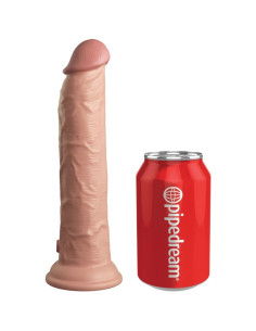 KING COCK - ELITE REALISTINIS DILDO VIBRATORIUS STIPRUS IR SILIKONINIS NUOTOLINIO VALDYMO PULTELIS 23 CM