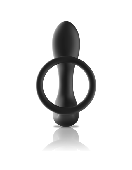 BLACKandSILVER - ĮKRAUNAMAS NUOTOLINIO VALDYMO ANALINIS MASAŽUOTUVAS, JUODAS SILIKONINIS