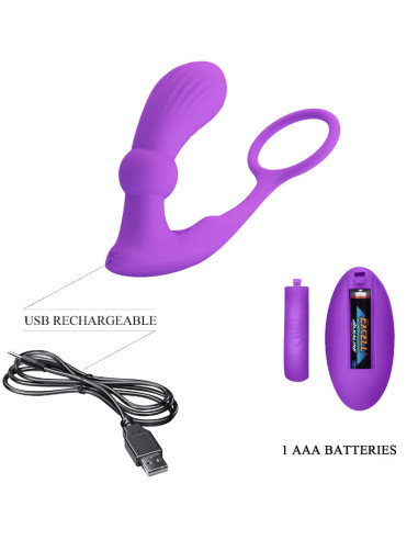 PRETTY LOVE – „Warren Violet“ analinis žiedas ir vibratorius