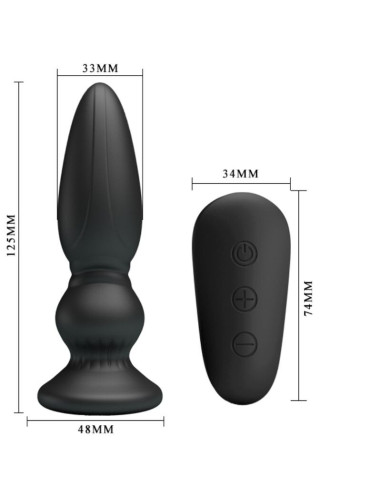 MR PLAY - POWERFUL VIBRATOR REMOTE CONTROL ANAL PLUG BLACK