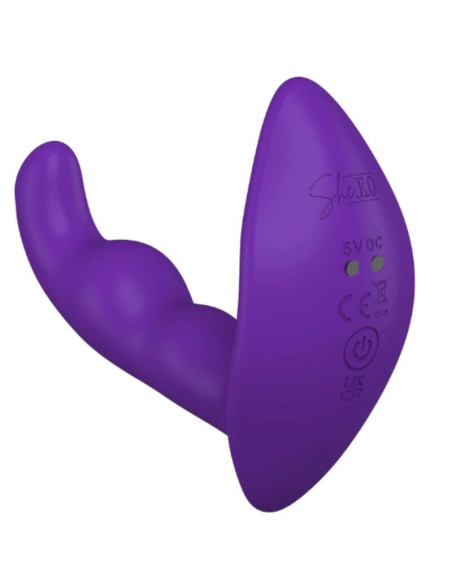 SHE.E.O - ROTATING VIBRATING ANAL STIMULATOR WITH REMOTE CONTROL - PURPLE
