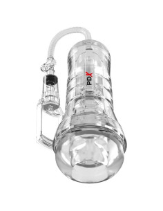 PDX ELITE - VIEWTUBE VAC XXL TRANSPARENT STROKER WITH SUCTION PUMP 27.3 CM