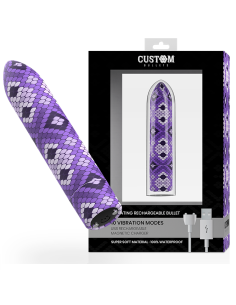 CUSTOM BULLETS - RECHARGEABLE SNAKE PURPLE MAGNETIC BULLET 10 INTENSITIES