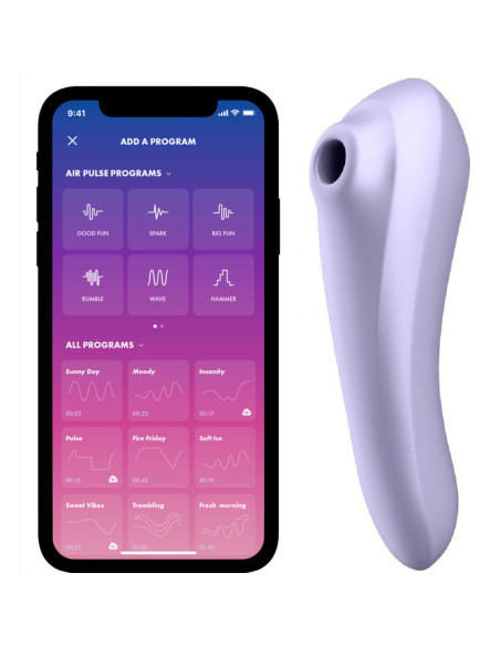SATISFYER - DVIGUBAS MALONUMAS ORO IMPULSUOTOJAS VIBRATORIUS MALĖS SPALVOS