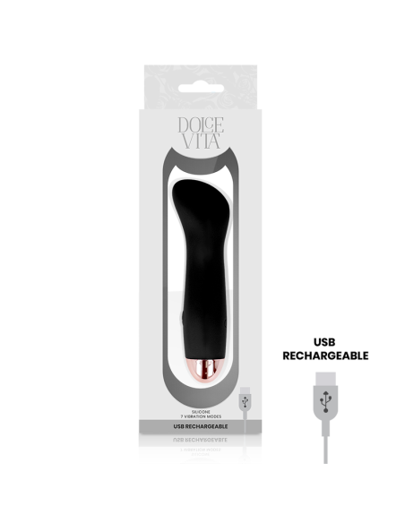 DOLCE VITA - RECHARGEABLE VIBRATOR ONE BLACK 7 SPEED