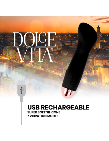 DOLCE VITA - RECHARGEABLE VIBRATOR ONE BLACK 7 SPEED