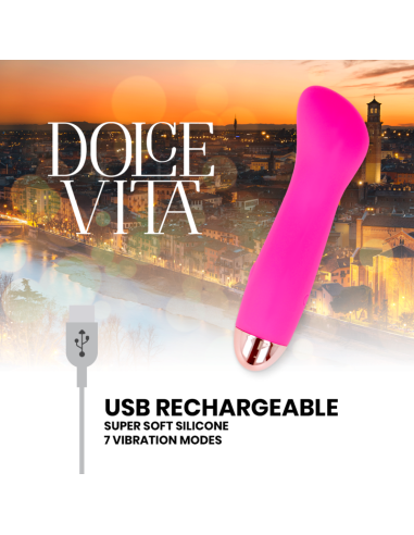 DOLCE VITA - ĮKRAUNAMAS VIBRUOJAMAS VIENAS ROŽINIS, 7 GREIČIAI
