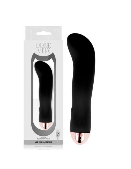 DOLCE VITA - RECHARGEABLE VIBRATOR TWO BLACK 7 SPEED