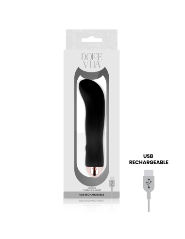 DOLCE VITA - RECHARGEABLE VIBRATOR TWO BLACK 7 SPEED