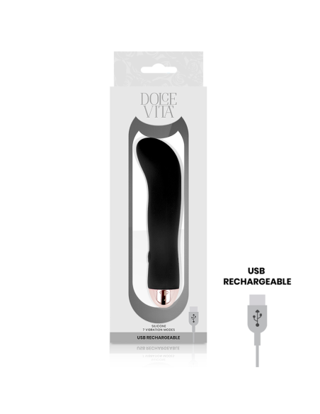 DOLCE VITA - RECHARGEABLE VIBRATOR TWO BLACK 7 SPEED